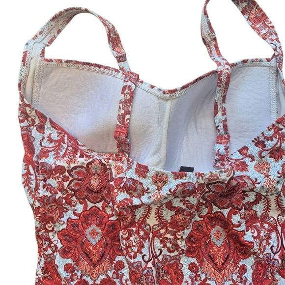 Niptuck Women's Red/Baby Blue/White Nylon Spandex Multifit Cup One Piece Swimsui - Picture 5 of 10